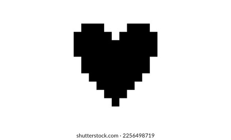 heart silhouette in voxel high quality vector
