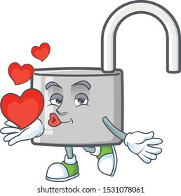 With heart silver unlock key for security private.