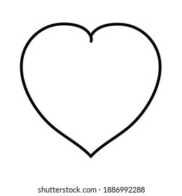 Heart simple clean blank heart shape doodle style, hand drawn vector illustration