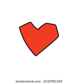 heart simple hand drawing element stock