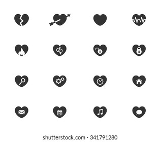 Heart simple icons for web