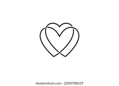 heart simple line art style logo
