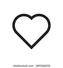 Heart simple line vector icon.