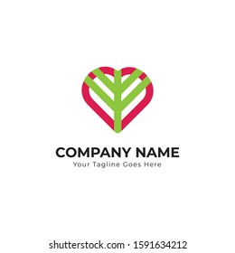 Heart simple logo vector. Abstract line medical health icon design. It is usable for any company created with love.