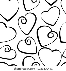 Heart Simple Vector Icon Background. Love Symbol for Valentine's Day Seamless Pattern