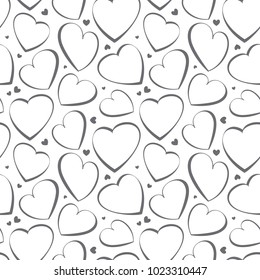 Heart Simple Vector Icon Background. Love Symbol for Valentine's Day Seamless Pattern