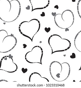 Heart Simple Vector Icon Background. Love Symbol for Valentine's Day Seamless Pattern