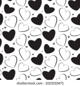 Heart Simple Vector Icon Background. Love Symbol for Valentine's Day Seamless Pattern