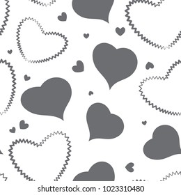 Heart Simple Vector Icon Background. Love Symbol for Valentine's Day Seamless Pattern