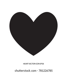 Heart Simple Vector Icon. Love Symbol for Valentine's Day in Trendy Flat Style for Design or Logo