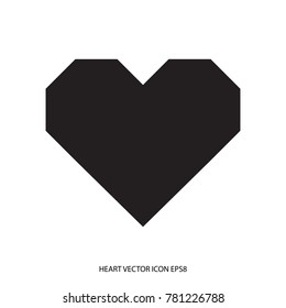 Heart Simple Vector Icon. Love Symbol for Valentine's Day in Trendy Flat Style for Design or Logo