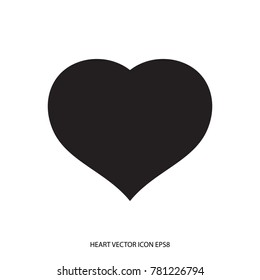 Heart Simple Vector Icon. Love Symbol for Valentine's Day in Trendy Flat Style for Design or Logo