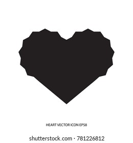 Heart Simple Vector Icon. Love Symbol for Valentine's Day in Trendy Flat Style for Design or Logo