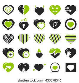 Heart simply icons for web and user interfaces