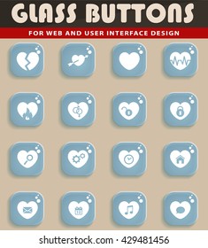 Heart simply symbols for web and user interface