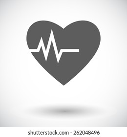 Heart. Single flat icon on white background. Vector illustration.