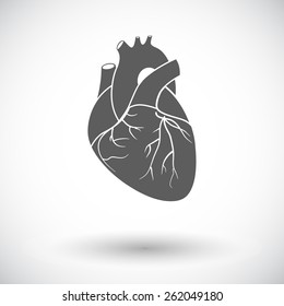 Heart. Single flat icon on white background. Vector illustration.