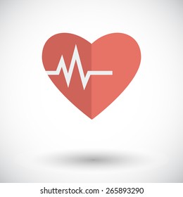 Heart. Single flat icon on white background. Vector illustration.
