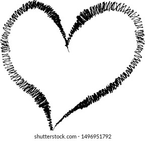 heart skech grunge doodle squiggly lines
black isolated vector