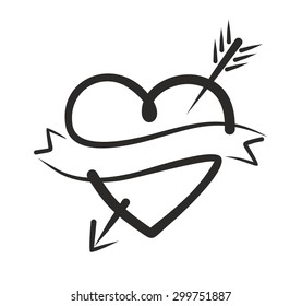 heart Sketch with an arrow.