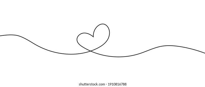 Heart sketch doodle, hand drawn heart. Vector illustration isolated on white background. Valentine's Day. Love Line