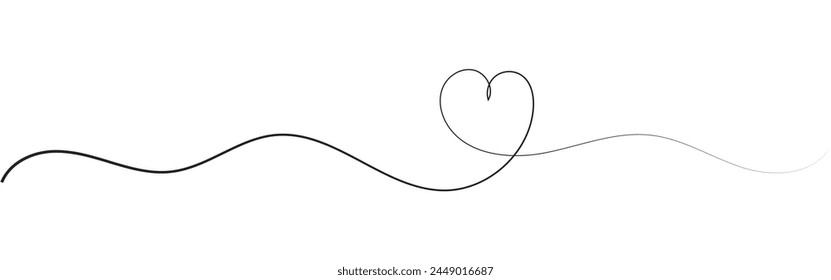 Dibujo de corazón garabato, corazón dibujado a mano. Ilustración vectorial aislada sobre fondo blanco. Día de San Valentín. Love Line