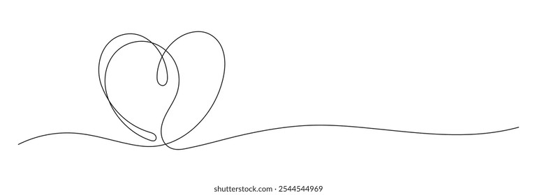 Heart sketch doodle, hand drawn heart. Vector illustration isolated on white background. Valentine's Day. Love Line