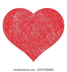 Heart sketch icon. Hand drawn red scribble heart. Vector illustration