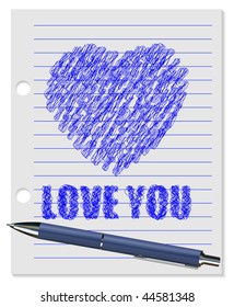 Heart Sketch & Pen (Vector)