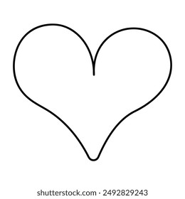 Heart. Sketch. Symbol of love. Vector illustration. Outline on isolated white background. Doodle style. Sign for lovers. Symbol of a romantic heart. Idea for web design.