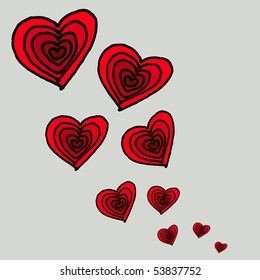 Heart sketch. Vector