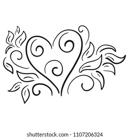Heart. Sketch. Vector illustration