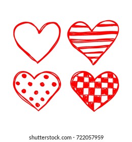 Heart sketches Vector