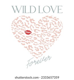 HEART SKIN ANIMAL WILD LOVE FOREVER, "SSTKbold", Graphic design print t-shirts fashion, illustration, vector, posters, cards, stickers, mug