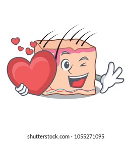 With heart skin mascot cartoon style