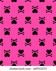 Heart Skull Seamless