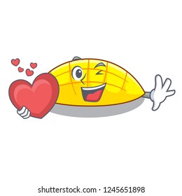 With heart slice mang on the caharacter shape