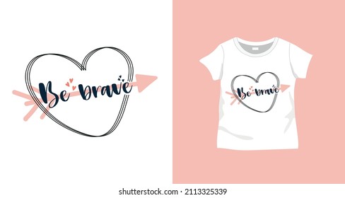 Heart and slogan designed for kids t-shirt printing.