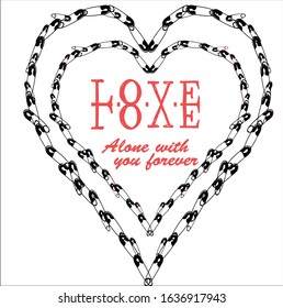 Heart slogan for T-shirt printing design 
print vector