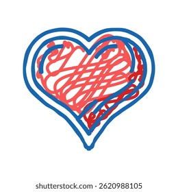 heart slot game doodle icon sketch vector. heart slot game sign. isolated symbol illustration