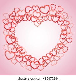 Heart from smaller outline hearts - illustration