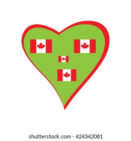 Heart, smile and flag of Canada.