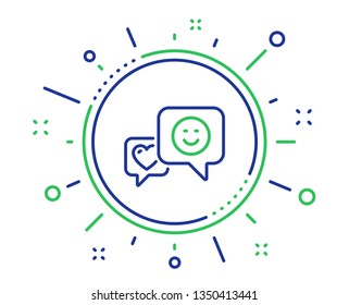 Heart and Smile line icon. Favorite like sign. Positive feedback symbol. Quality design elements. Technology smile button. Editable stroke. Vector