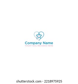 Heart and smiling star character icon for baby care brand identity design