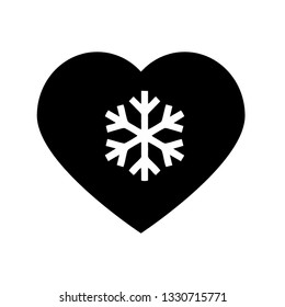 heart snow vector icon