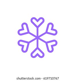 Heart snowflake design concept