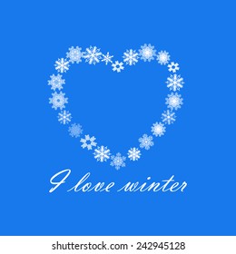 Heart from snowflakes