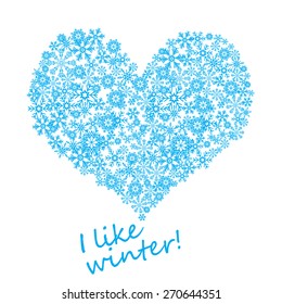 Heart of snowflakes