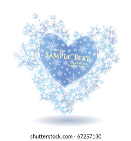 Heart Snowing Frame for Your Message