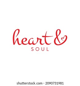 heart and soul logo lettering design vector template